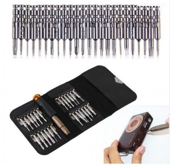 25 in 1 HASSAS TORX TORNAVİDA CEP TELEFONU TAMİR SETİ iPHONE ELEKTRONİK PC ONARIM TORNAVİDA SETİ - 2