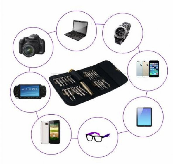 25 in 1 HASSAS TORX TORNAVİDA CEP TELEFONU TAMİR SETİ iPHONE ELEKTRONİK PC ONARIM TORNAVİDA SETİ - 3