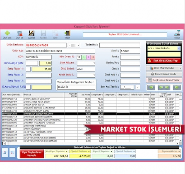Barkodlu Market Satış Programı (Barpro Paket) - 3