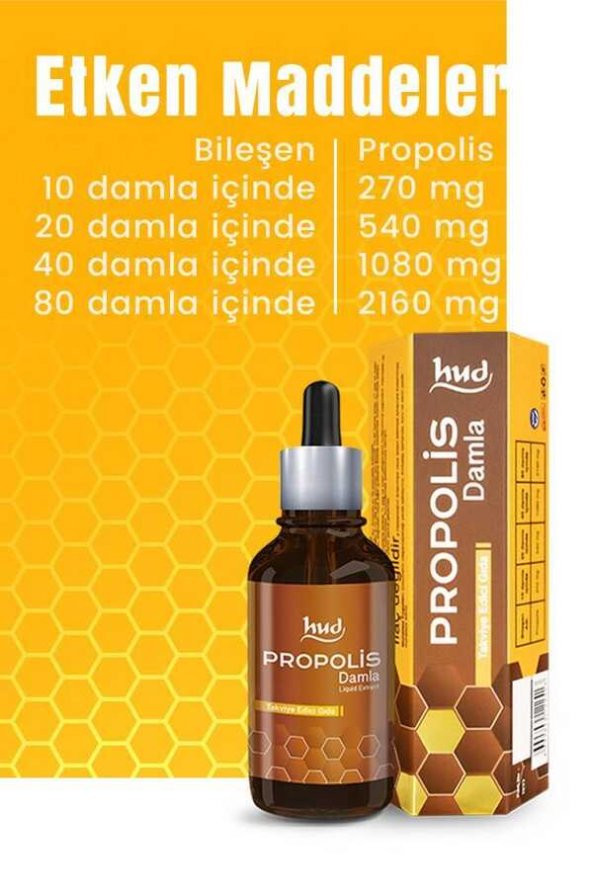Hud Propolis Damla 50 ML – Su Bazlı Propolis Ekstraktı