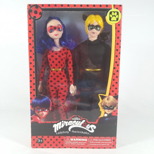 Mucize Uğur Böceği Kara Kedi Miraculous 2li 30cm Oyuncak Bebek - 2
