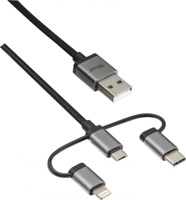 Trust 22693 3 in 1 Telefon Kablosu Lightning - Micro USB - Type-C