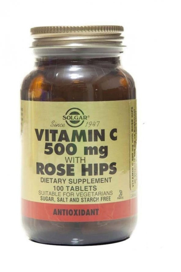 Solgar Vitamin C 500 Mg Rose Hips 100 Tablet (SKT:01/2025)