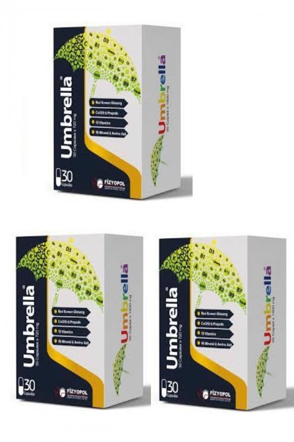 Umbrella 30 Tb Multivitamin Mineraller 3lü Paket