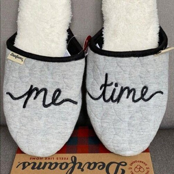 Me Time Yazı Temalı Sürgülü Ev Terliği - 4