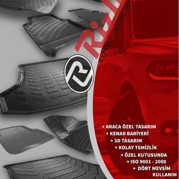 Rizline Bmw 3 F30 X Drive 2012-20 3D Paspas Havuzlu Siyah - 2