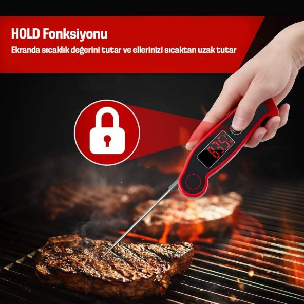 Thermopro Tp19 Su Geçirmez Katlanabilir Gıda Pişirme Termometresi - Resim 2