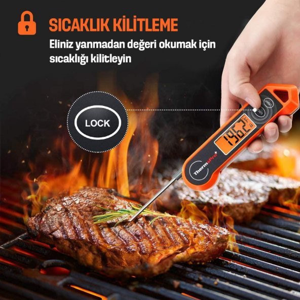 ThermoPro TP19H Su Geçirmez Katlanabilir Gıda Termometresi - 6