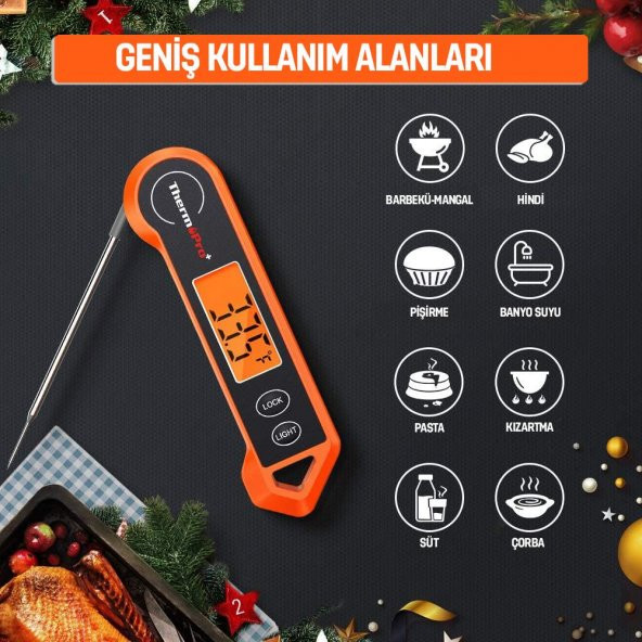 ThermoPro TP19H Su Geçirmez Katlanabilir Gıda Termometresi - 9