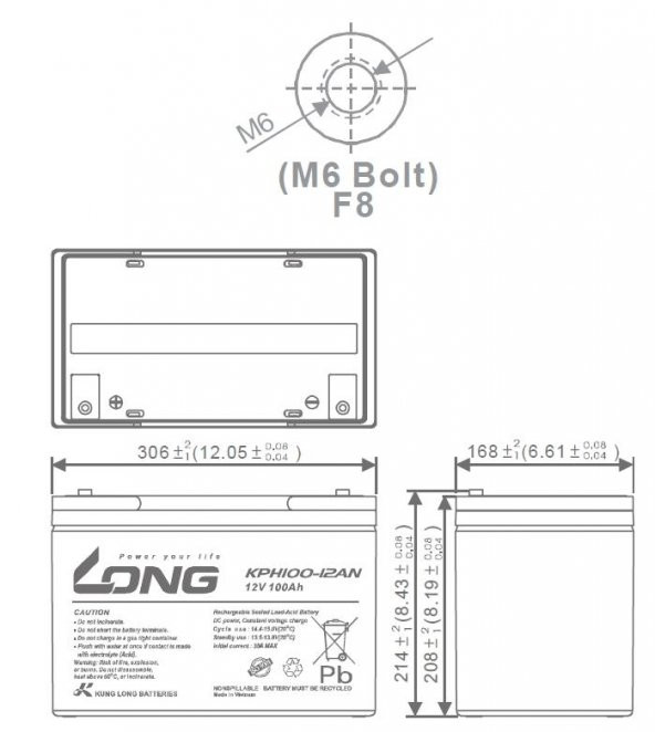 LONG 12Volt 100Ah Uzun Ömürlü Kuru Tip Akü - 6