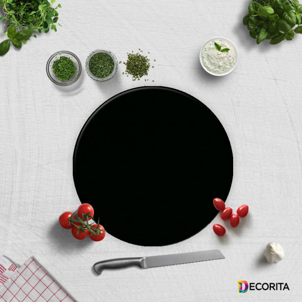 DECORITA Cam Kesme Tahtası- Düz Renk Siyah - 4