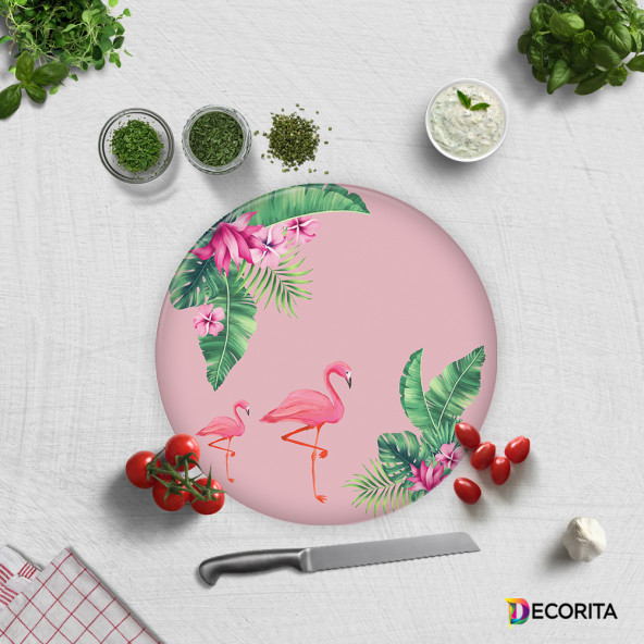 DECORITA Cam Kesme Tahtası - Tropik Flamingo - 4