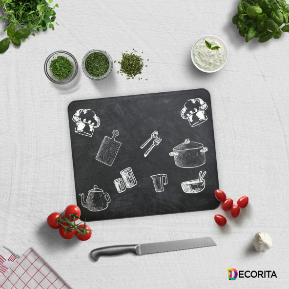 DECORITA Cam Kesme Tahtası- Karatahta Görünümlü - 2