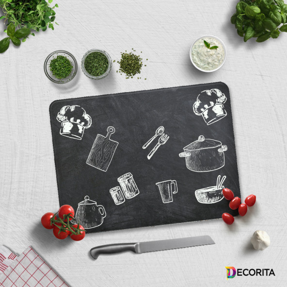 DECORITA Cam Kesme Tahtası- Karatahta Görünümlü - 3