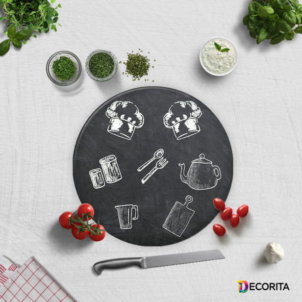 DECORITA Cam Kesme Tahtası- Karatahta Görünümlü - 4