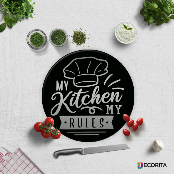 DECORITA Cam Kesme Tahtası - My Kitchen My Rules - 4