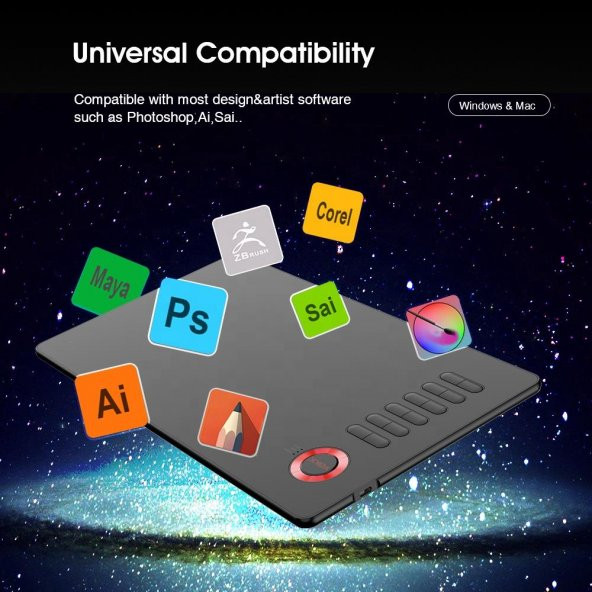 Veikk A15 Pro 10 x 6" 8192 Level 5080 LPI Grafik Tablet + Kalem - 4