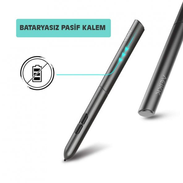 Veikk S640 ve A30 Grafik Tabletler İçin 8192L Pilsiz Kalem (Veikk - 4