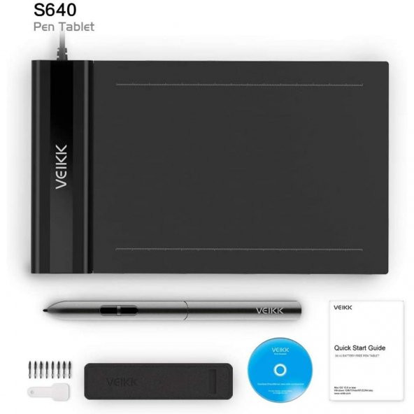 Veikk S640 ve A30 Grafik Tabletler İçin 8192L Pilsiz Kalem (Veikk - 5