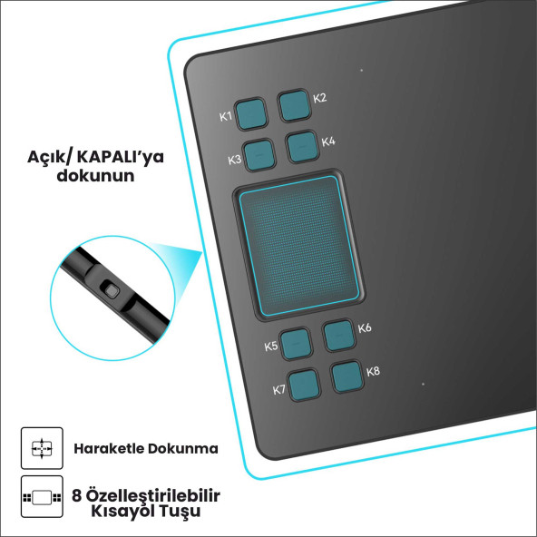 Veikk A50 10 x 6" Grafik Tablet - 4