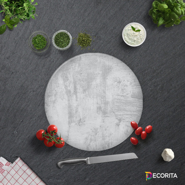 DECORITA Cam Kesme Tahtası- Gri Duvar Dokulu - 4