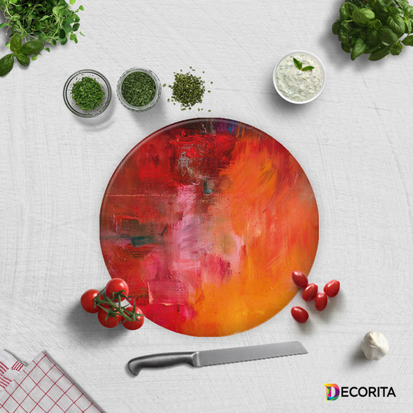 DECORITA Cam Kesme Tahtası- Renkli Yağlıboya - 4