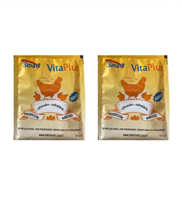 SMART VİTA PLUS  50 GR Kanatlı hayvanlar için Vitamin, Mineral , Aminoasit  Ve Prebiyotik  x 2  ADET