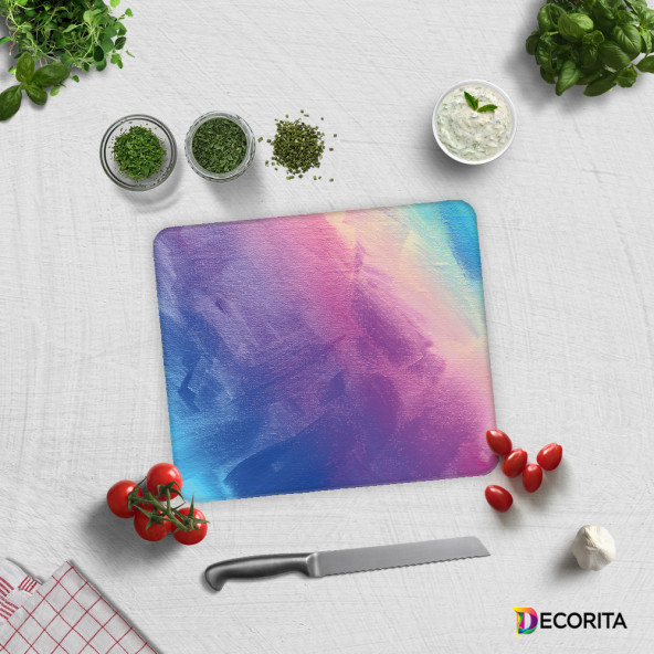 DECORITA Cam Kesme Tahtası- Renkli Tuval - 2