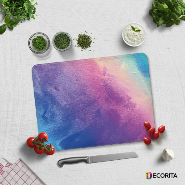 DECORITA Cam Kesme Tahtası- Renkli Tuval - 3