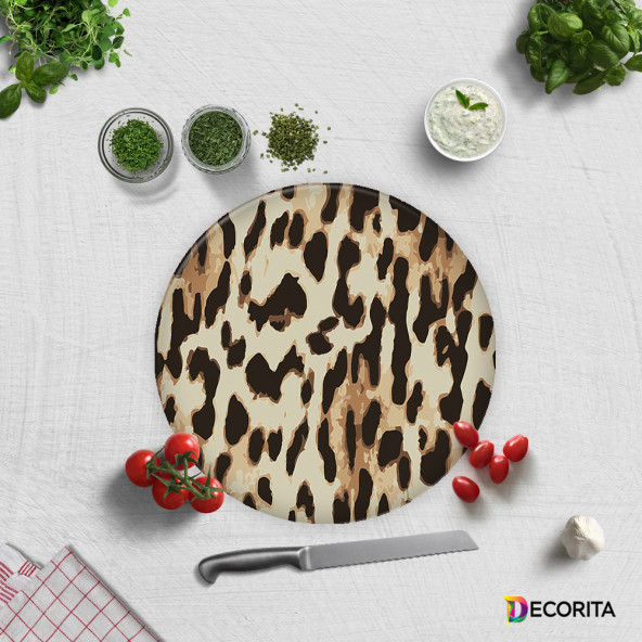 DECORITA Cam Kesme Tahtası -  Leopar Desen - 4