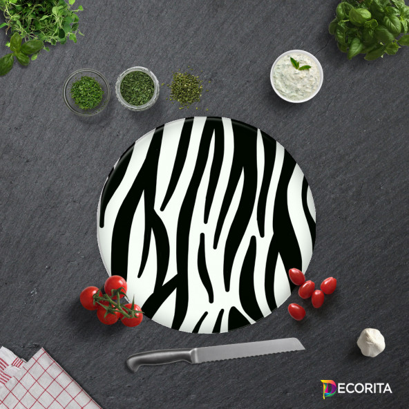 DECORITA Cam Kesme Tahtası- Zebra Desen - 4