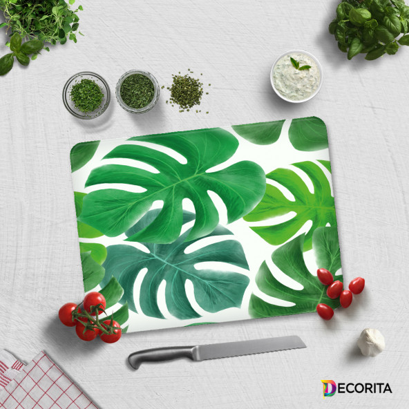 DECORITA Cam Kesme Tahtası- Tropik Yapraklar - 3