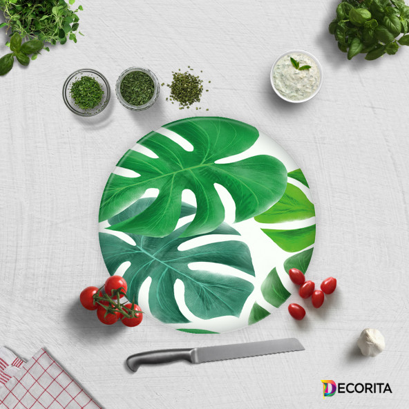 DECORITA Cam Kesme Tahtası- Tropik Yapraklar - 4
