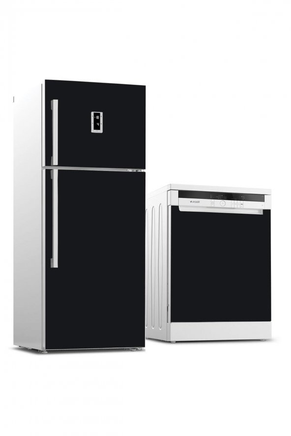 Buzdolabı ve Bulaşık Makinesi Kaplama Sticker - Siyah