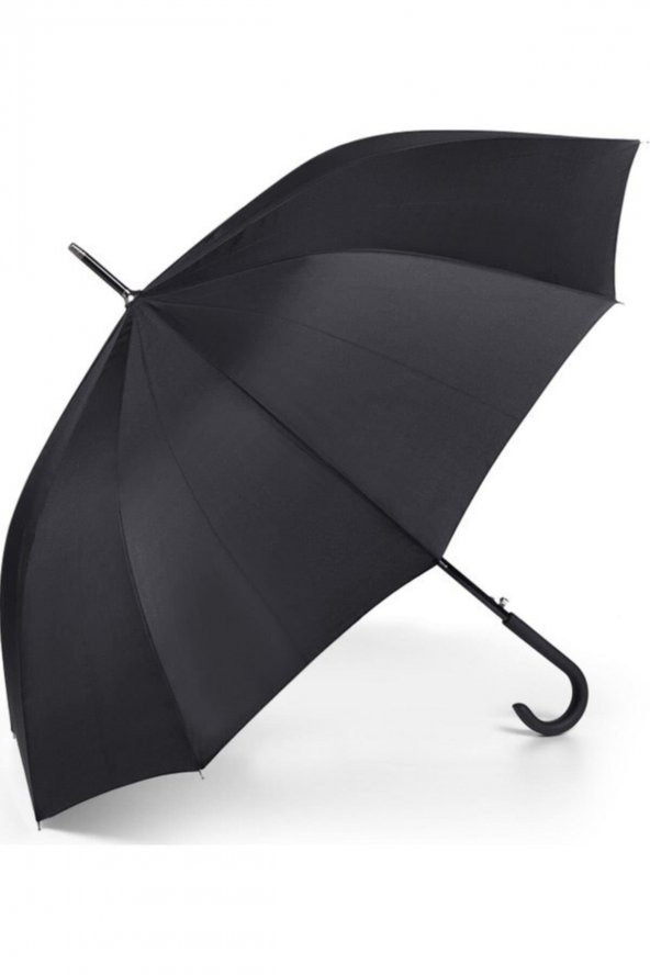 Perlotus Siyah Uzun Saplı Baston Şemsiye