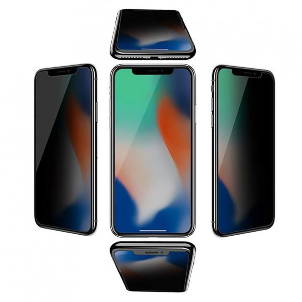 Xiaomi Redmi 8 / 8A Hayalet Privacy Gizli Cam Ekran Koruyucu Siyah - 5