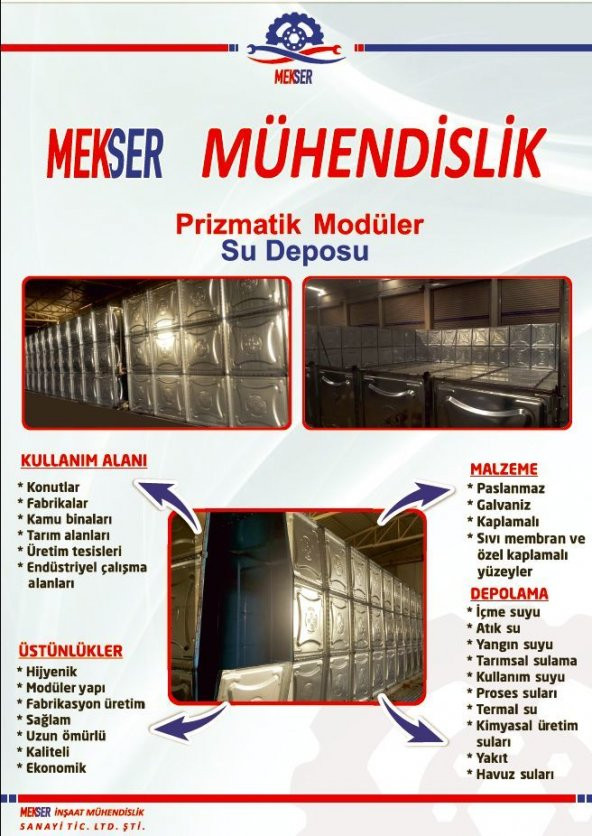 2.5 M³ Galvaniz Prizmatik Modüler Su Deposu - 4