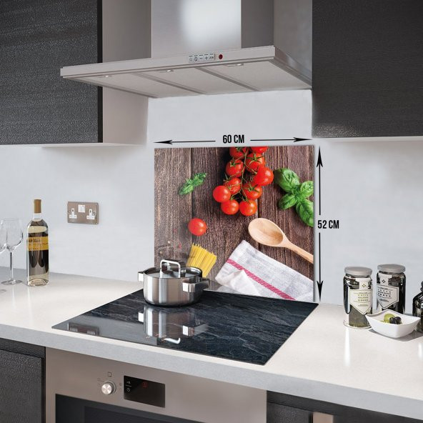 DECORITA Cam Ocak Arkası Koruyucu- Ahşap ve Sebzeler - 2