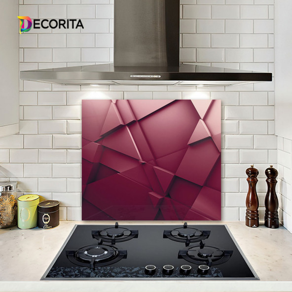 DECORITA Cam Ocak Arkası Koruyucu- Asil Bordo - 2