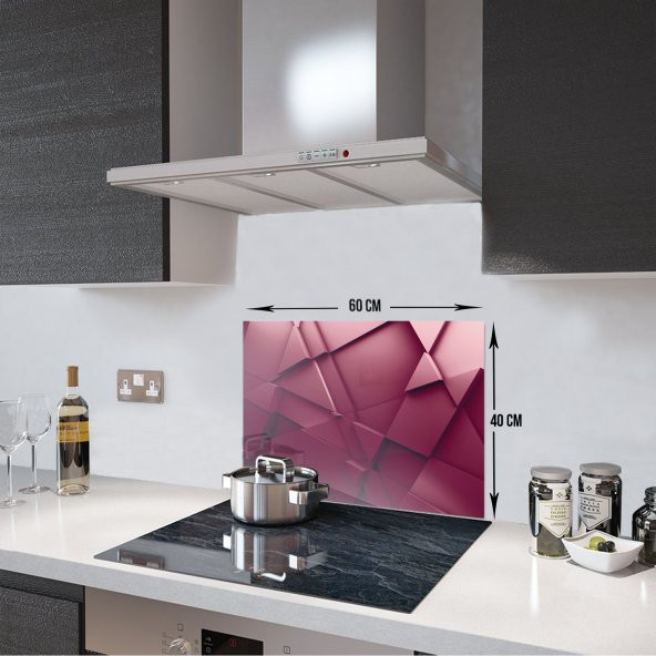 DECORITA Cam Ocak Arkası Koruyucu- Asil Bordo - 3