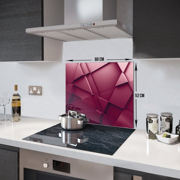 DECORITA Cam Ocak Arkası Koruyucu- Asil Bordo - 4