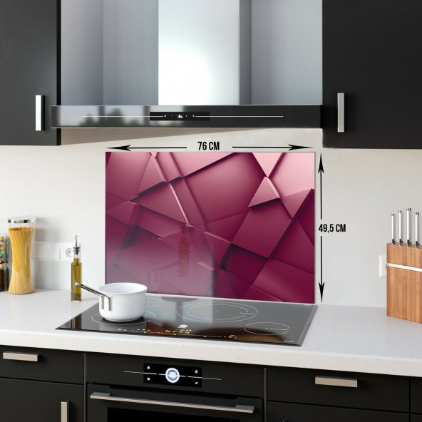 DECORITA Cam Ocak Arkası Koruyucu- Asil Bordo - 5