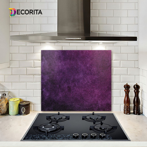 DECORITA Cam Ocak Arkası Koruyucu- Mor Doku - 2