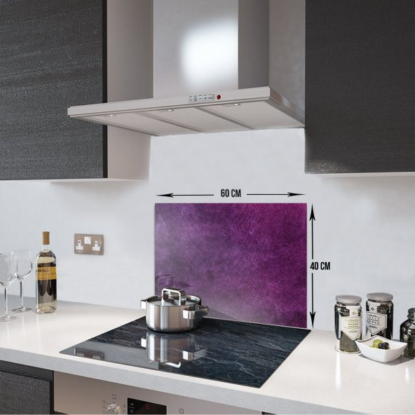 DECORITA Cam Ocak Arkası Koruyucu- Mor Doku - 3