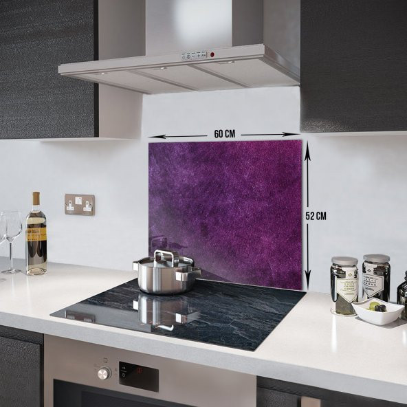 DECORITA Cam Ocak Arkası Koruyucu- Mor Doku - 4