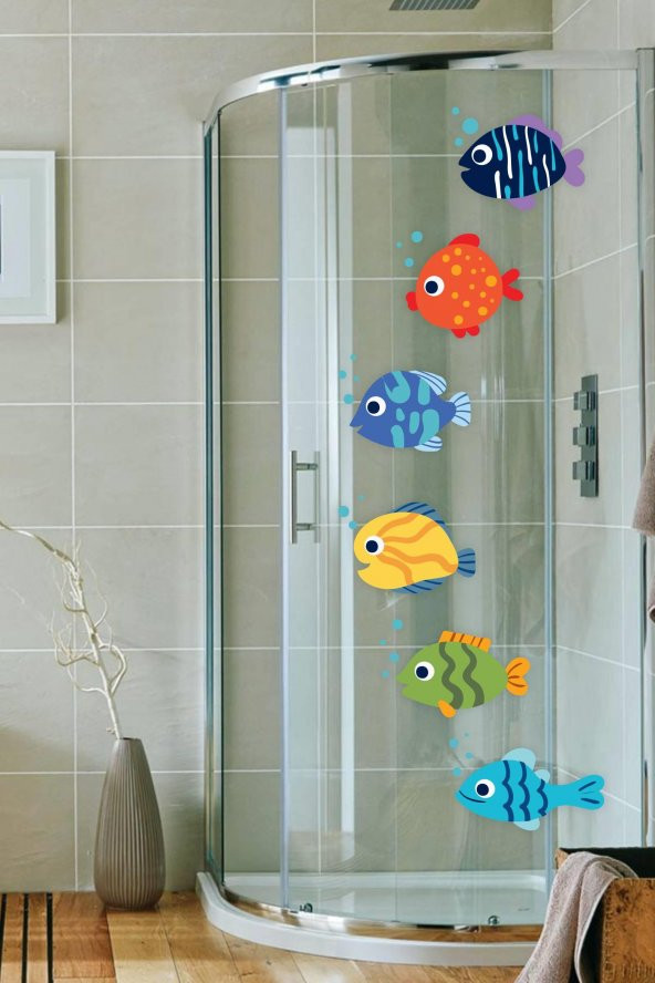 Sevimli Balıklar Duşakabin ve Banyo Sticker