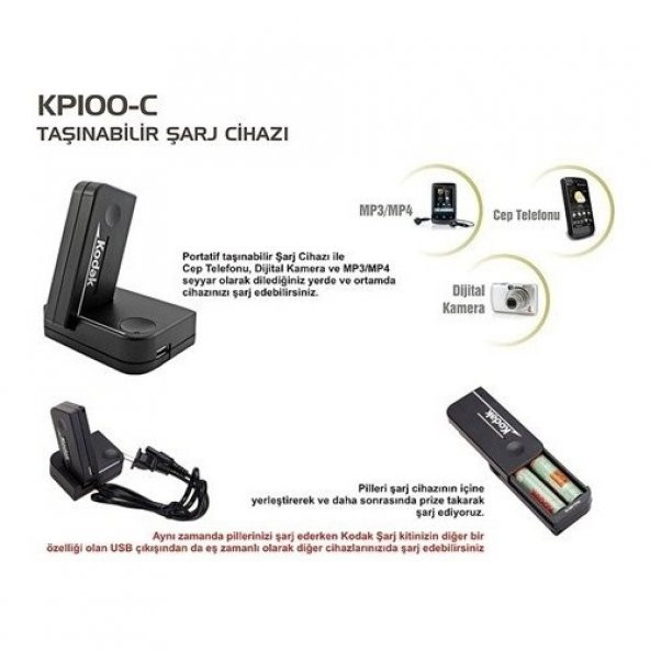 Kodak KP100 Pil Şarj Cihazı - 3