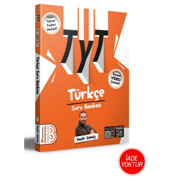 2024 TYT Türkçe Tamamı Çözümlü Soru Bankası Konu Tekrar Posteri Hediyeli Benim Hocam Yayınları