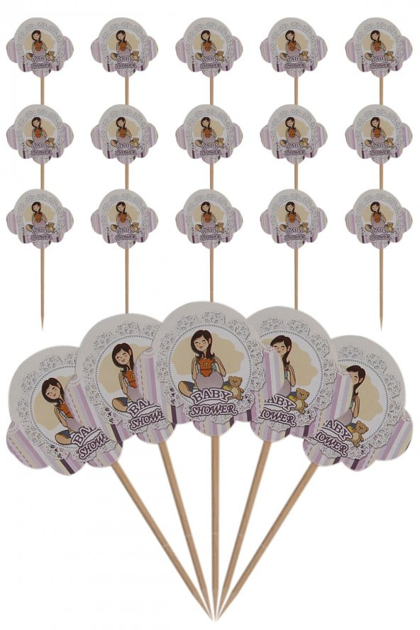 Kına Atölyesi Baby Shower Kürdanı 20 Adet