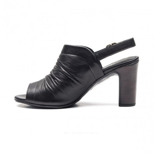 Pureny Yüksek Topuk Hakiki Deri Kadın Sandalet 9034 - 3